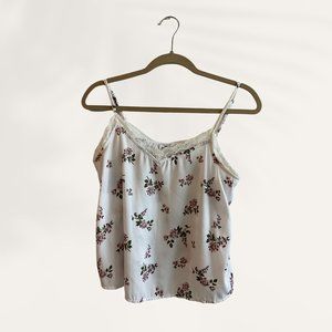white and Floral "Hollister" camisole top.